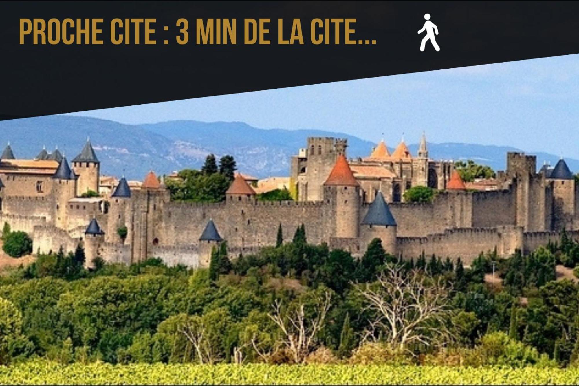 L'Or Vert, Castle View, Private Parking, Air Conditioner, Netflix, 160M From Medieval Town Carcassonne Exteriér fotografie